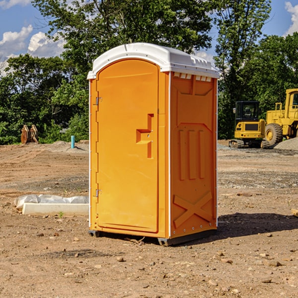 how often are the porta potties cleaned and serviced during a rental period in Bushnell